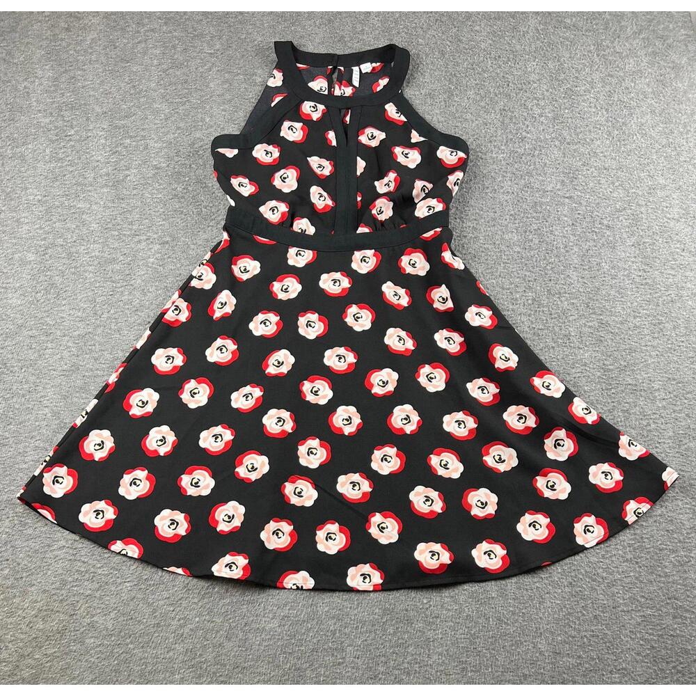 ELLE Women's Black Floral Sleeveless Dress Size 4